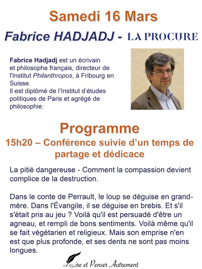 Conférence de Fabrice Hadjadj à Nice