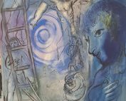 DESCENTE DE CROIX SUR FOND BLEU, Marc Chagall