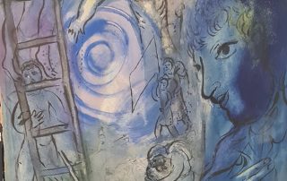 DESCENTE DE CROIX SUR FOND BLEU, Marc Chagall