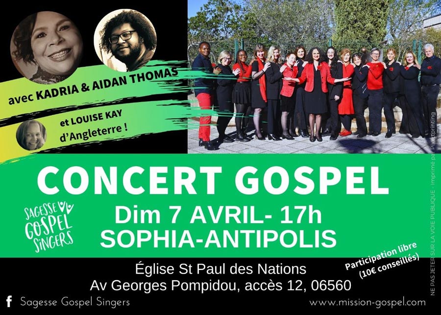 Concert Gospel à Sophia Antipolis